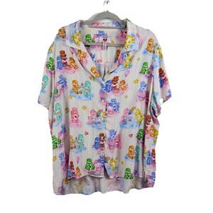 ModCloth X Care Bears Striped Birthday Party Button Up Shirt 2X Kidscore Retro